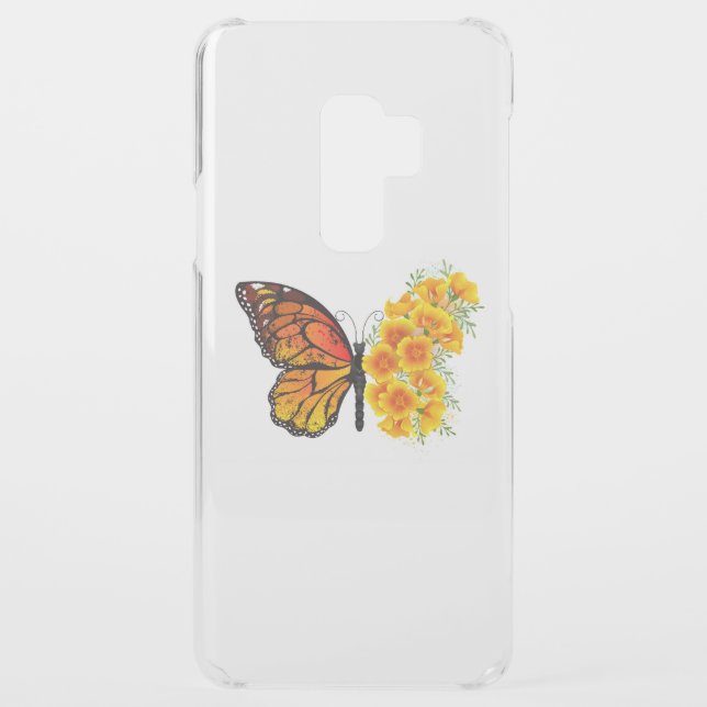 Flower Butterfly with Yellow California Poppy Uncommon Samsung Galaxy Case (Back)