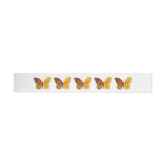Flower Butterfly with Yellow California Poppy Wrap Around Address Label (Individual)