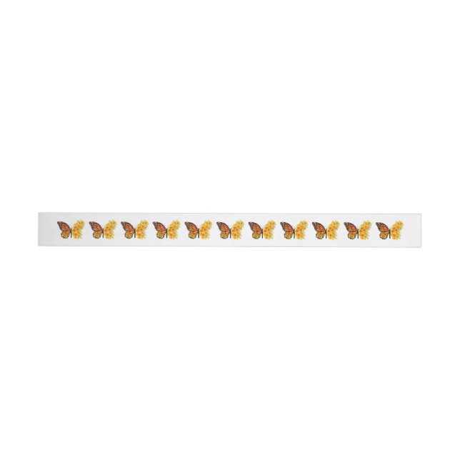 Flower Butterfly with Yellow California Poppy Wrap Around Label (Individual)