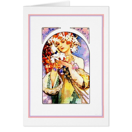 Flower by Alphonse Mucha Cards (Front)