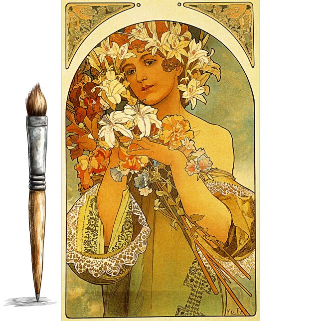 Flower by Alphonse Mucha Tissue Paper (Creator Uploaded)