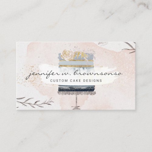 Flower Cake Design Bakery Patisserie Cafe Pastry Business Card