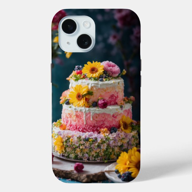 "Flower Cake Food Photography – Captured on iPhone Case-Mate iPhone Case (Back)