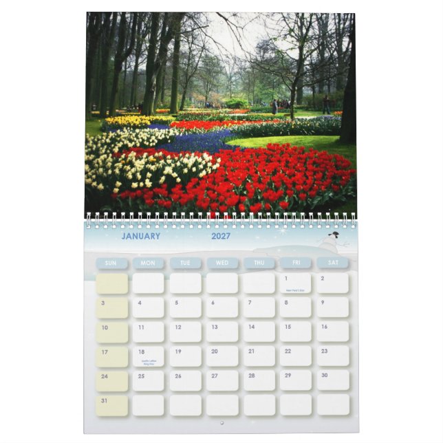 Flower Calender 2 Calendar (Jan 2027)