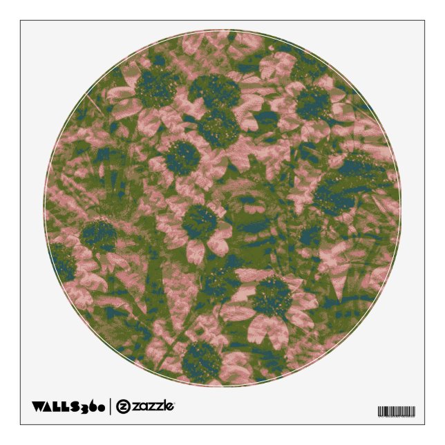 Flower camouflage pattern wall decal (Front)