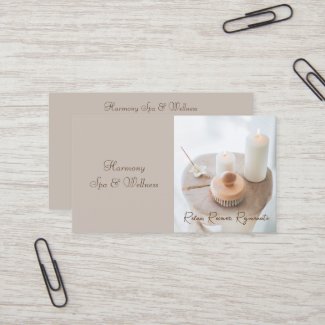 Flower, Candle, Brush Spa & Wellness Business Card