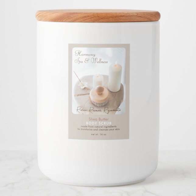 Flower, Candle, Brush Spa & Wellness Product Label (Front)
