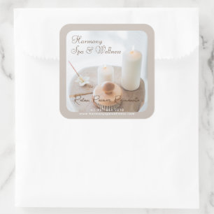 Flower, Candle, Brush Spa & Wellness Square Sticker