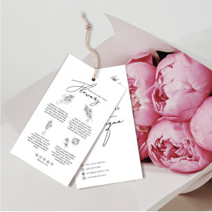 Flower Care Hang Tag Florist Card With Logo