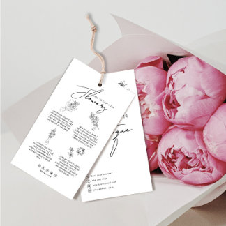 Flower Care Hang Tag Florist Card With Logo