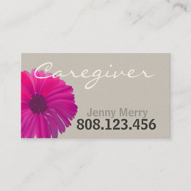 Flower Caregiver Business Card template (Front)