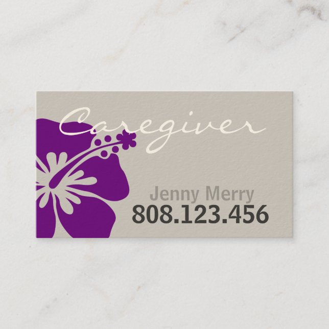 Flower Caregiver Business Card template (Front)