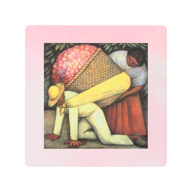 Flower Carrier - Diego Rivera  Metal Print (Front)
