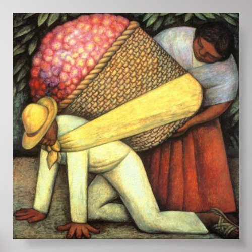Flower Carrier _ Diego Rivera  Poster