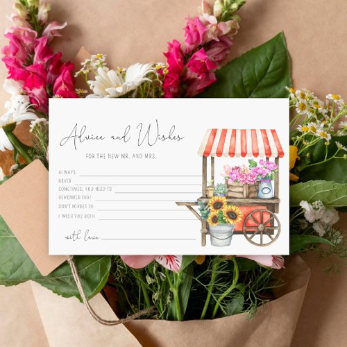 flower cart - advice and wishes bridal shower