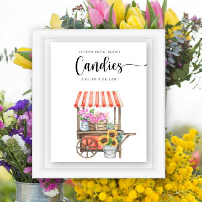 flower cart baby shower - guess how many candies poster (Creator Uploaded)