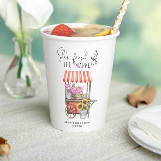 Flower Cart Bridal Shower  Paper Cups (Insitu)