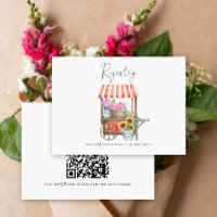 flower cart bridal shower QR code for registry