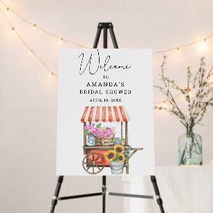 Flower Cart Bridal Shower Welcome Sign