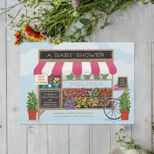 Flower Cart Farmer's Market Baby Shower Invitation