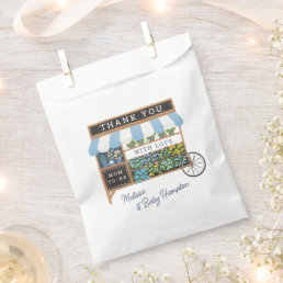 Flower Cart Farmers Market Blue Baby Shower Favor Bag