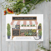 Flower Cart Farmer's Market Blush Baby Shower Invitation