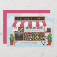 Flower Cart Farmer's Market Bridal Shower Invitation