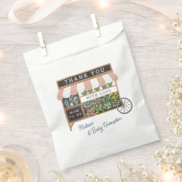 Flower Cart Farmers Market Pink Baby Shower Favor Bag