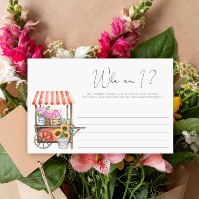 Flower cart - Who am I bridal shower game Stationery (Creator Uploaded)