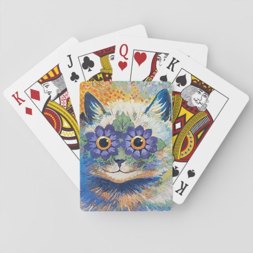 Flower Cat by Louis Wain Poker Cards