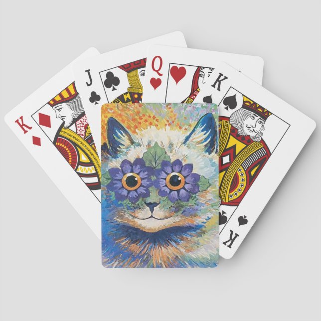 Flower Cat by Louis Wain Poker Cards (Back)