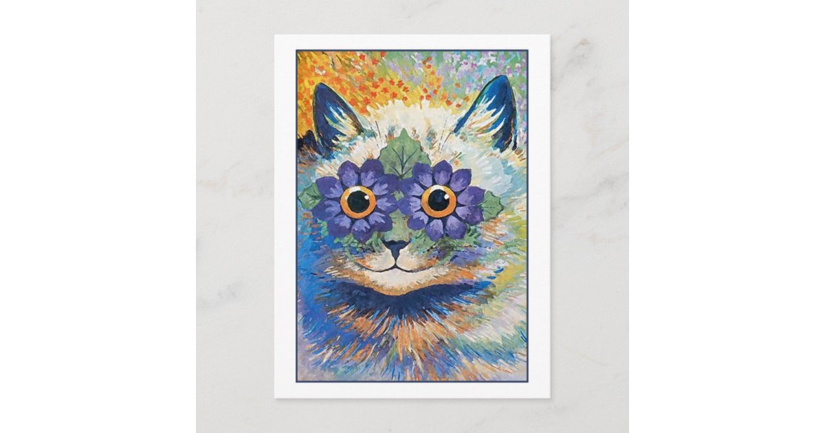 Flower Cat by Louis Wain Postcard | Zazzle