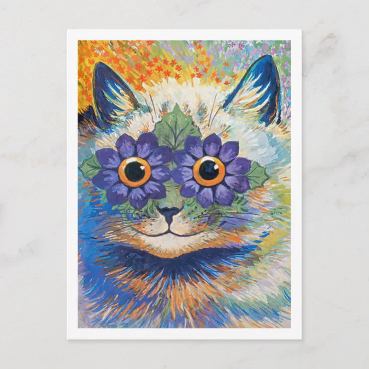 Flower Cat by Louis Wain Postcard