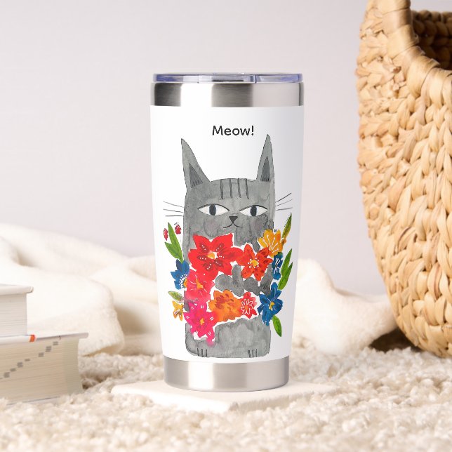 Flower Cat Insulated Tumbler (Living Room (Rotated))