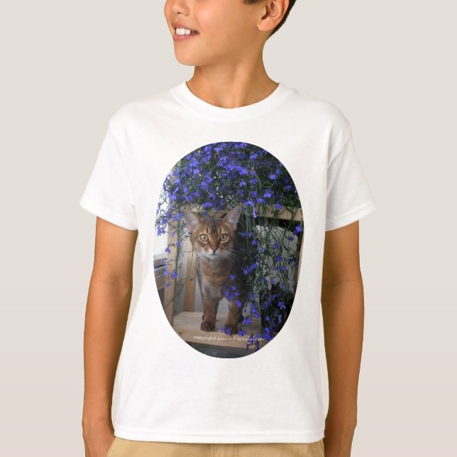 Flower Cat (oval) T-Shirt (Front)