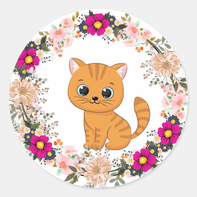 Flower Cat Sticker (Front)