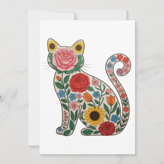 Flower Cat Wildflowers Kitten Lover Invitation