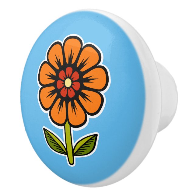 Flower Ceramic Knob (Right)