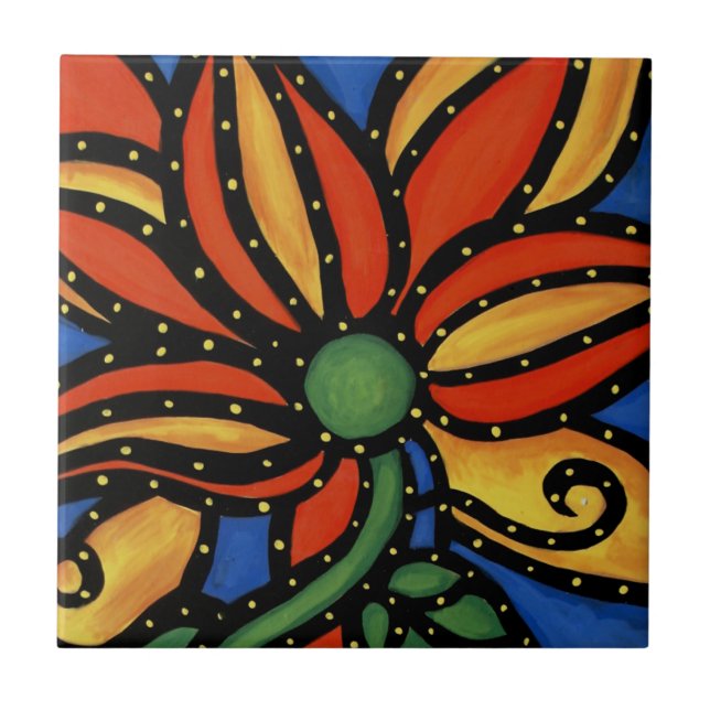 Flower Ceramic Tile (Front)
