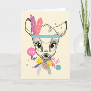 Flower Child Bambi - Hey Card