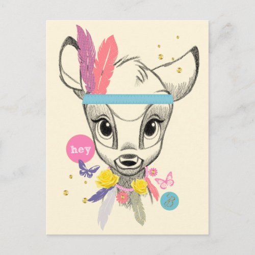 Flower Child Bambi _ Hey Postcard