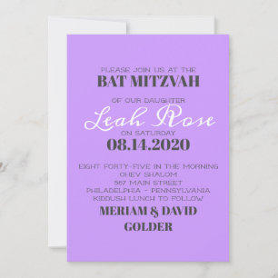 FLOWER CHILD Bar Bat Mitzvah Invitation Invite