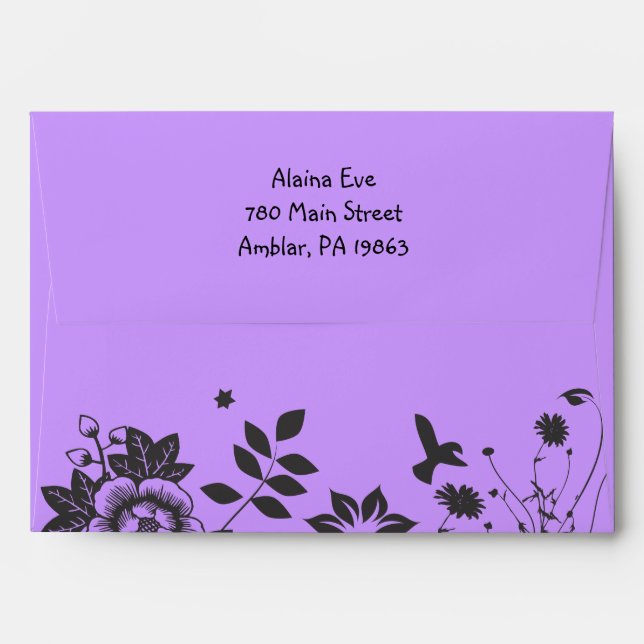 FLOWER CHILD Bat Mitzvah Customizable Envelope (Back (Top Flap))