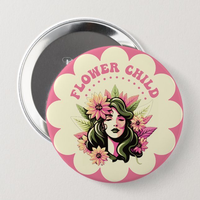 Flower Child  Button (Front & Back)