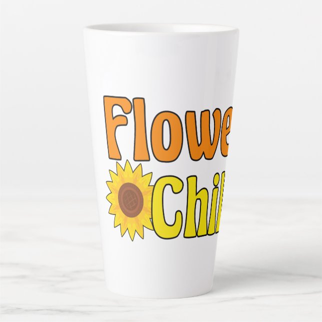 Flower Child Cute Hippie Sunflower 70s Latte Mug (Front)