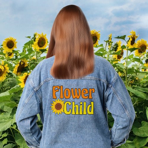 Flower Child Cute Hippie Sunflower Denim Jacket
