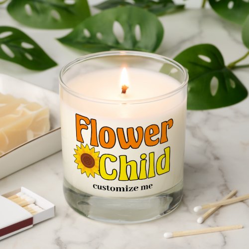 Flower Child Cute Hippie Sunflower Gift Scented Candle