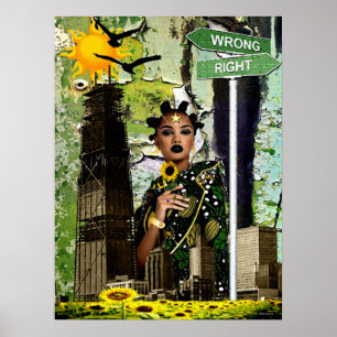 Flower Child Diva — Retro Giantess in the Big Appl Poster