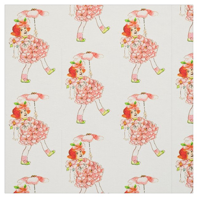 FLOWER CHILD FLORAL FAIRY PATTERN FABRIC (Swatch)