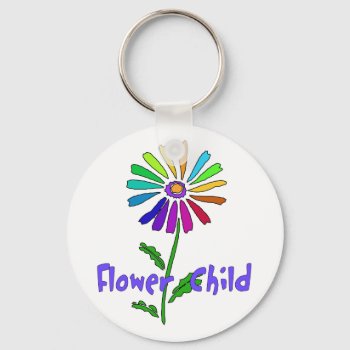 Flower Child Keychain by orsobear at Zazzle